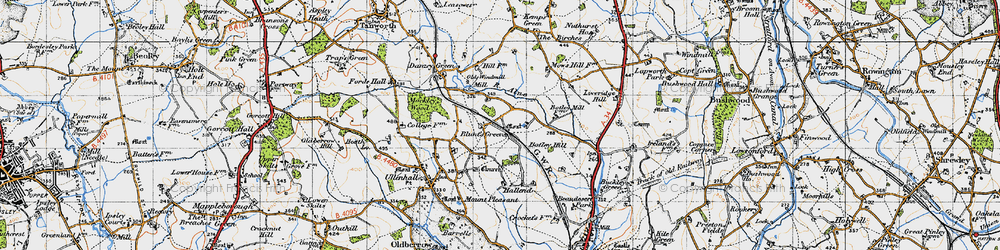 Old map of Dean's Green in 1947