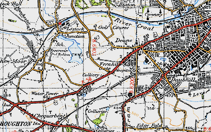 Old map of Deane in 1947