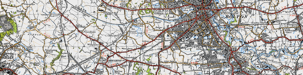 Old map of Deane in 1947