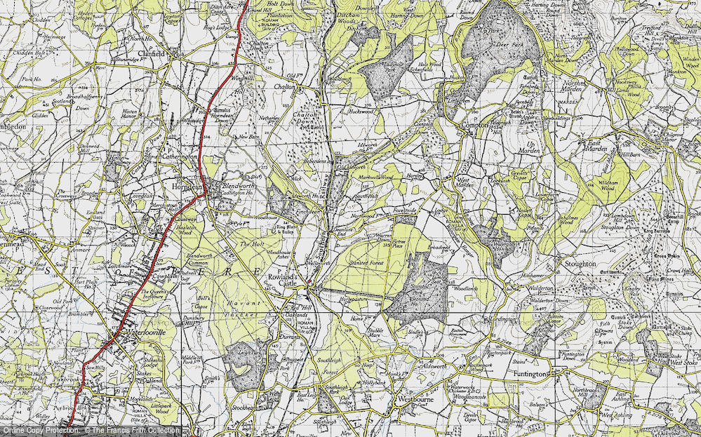 Old Map of Historic Map covering Idsworth in 1945