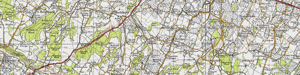 Old map of Deans Bottom in 1946
