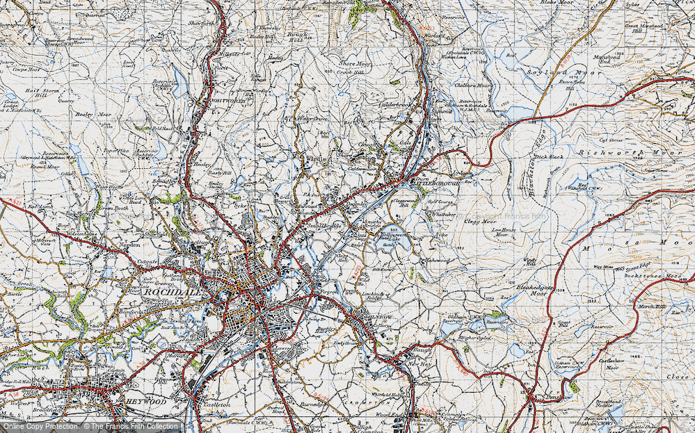 Old Map of Dearnley, 1947 in 1947