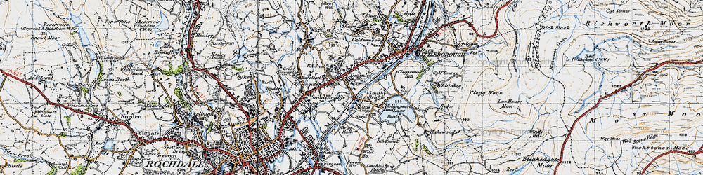 Old map of Dearnley in 1947