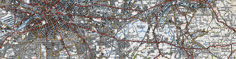 Old map of Debdale in 1947