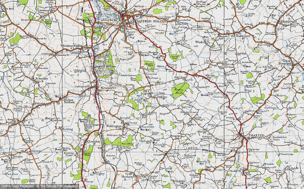Old Map of Debden, 1946 in 1946