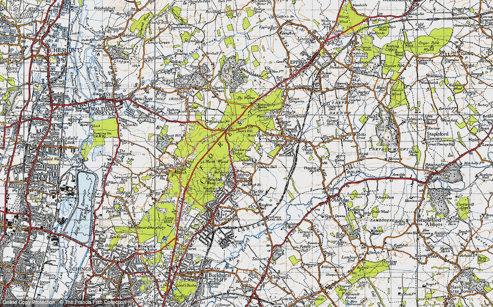 Old Map of Historic Map covering Woodbury Hollow in 1946
