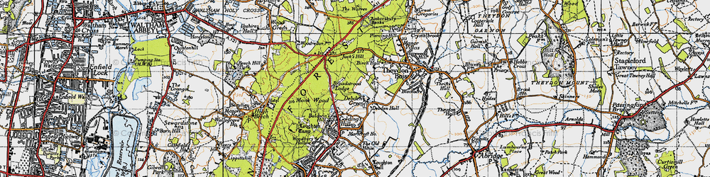 Old map of Debden Green in 1946