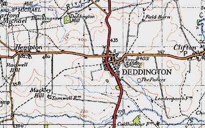 Old map of Deddington in 1946