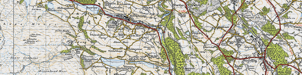 Old map of Deepcar in 1947