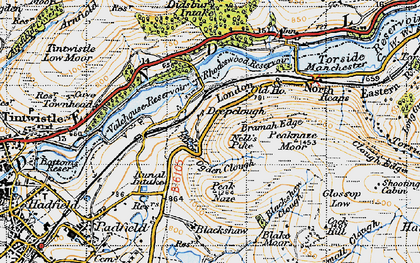 Old map of Bramah Edge in 1947