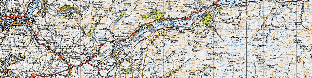 Old map of Blackshaw Clough in 1947