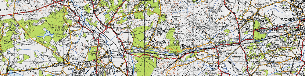 Old map of Deepcut in 1940