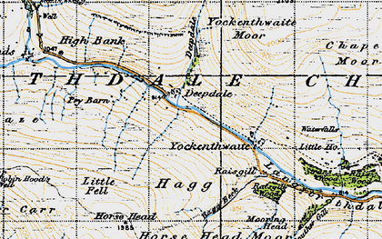 Old map of Langstrothdale Chase in 1947