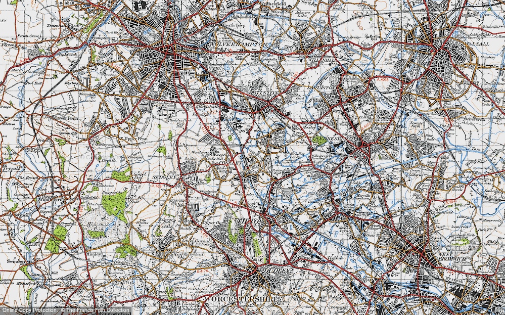 Old Map of Deepfields, 1946 in 1946
