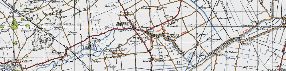 Old map of Deeping Gate in 1946
