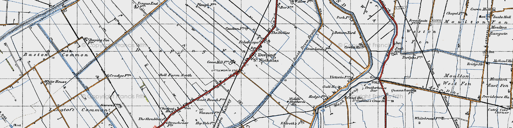 Old map of Deeping St Nicholas in 1946