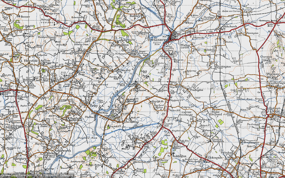 Old Map of Deerhurst, 1947 in 1947