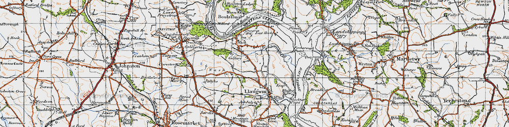 Old map of Deerland in 1946