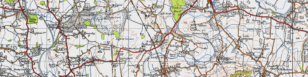 Old map of Defford in 1946