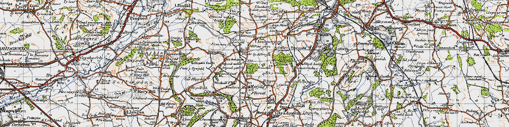 Old map of Degar in 1947