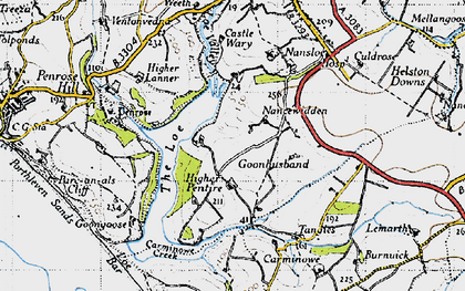 Old map of Degibna in 1946