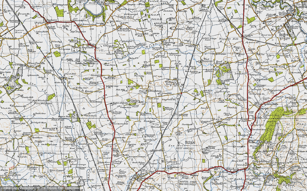 Old Map of Historic Map covering Deighton Grange in 1947