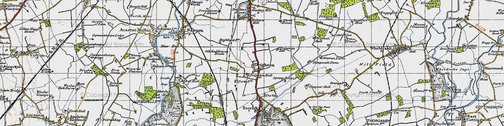 Old map of Deighton in 1947