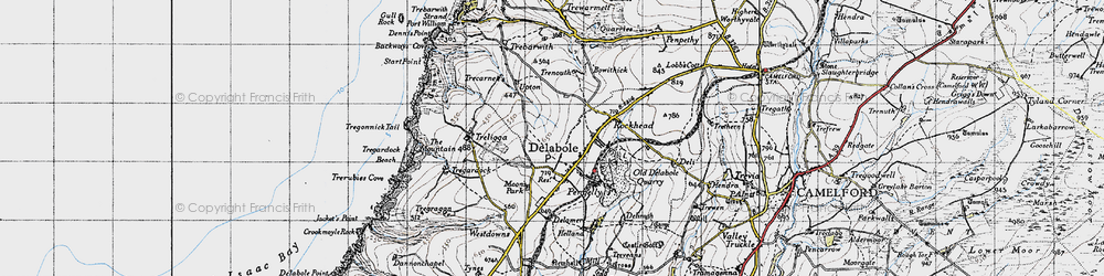 Old map of Delabole in 1946