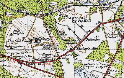 Old map of Delamere in 1947