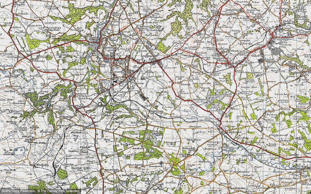 Old Map of Delves, 1947 in 1947