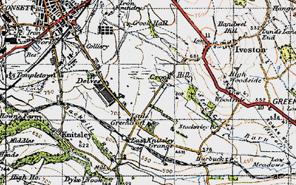 Old map of Delves in 1947