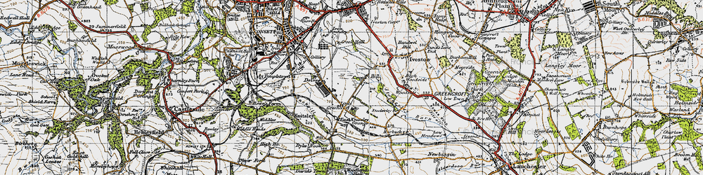Old map of Delves in 1947