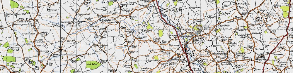 Old map of Delvin End in 1946
