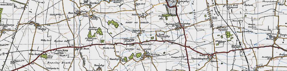 Old map of Dembleby in 1946