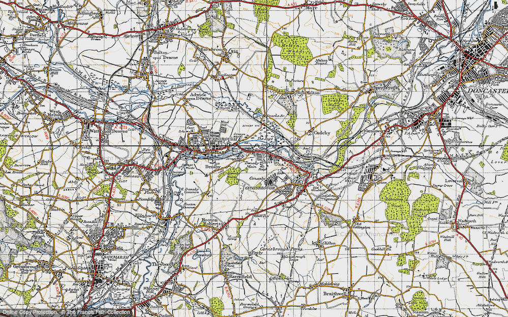 Old Map of Denaby Main, 1947 in 1947