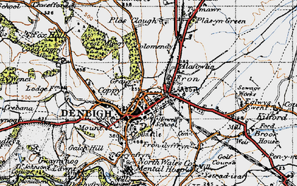 Old map of Denbigh in 1947