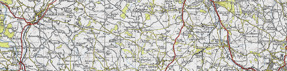 Old map of Denbury in 1946