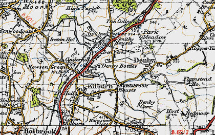 Old map of Denby Bottles in 1946