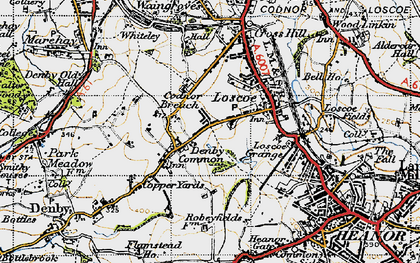 Old map of Denby Common in 1946