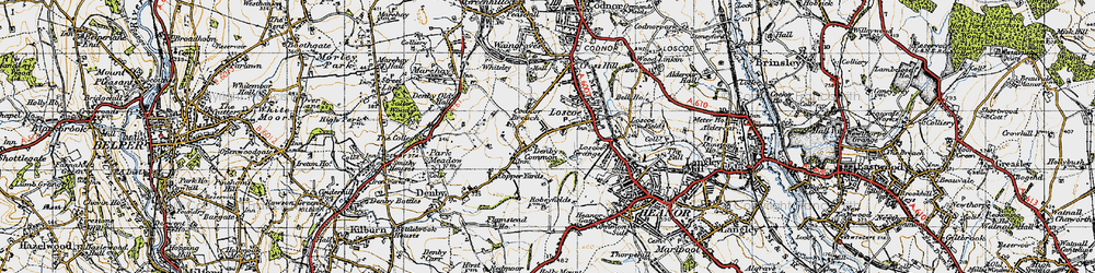 Old map of Denby Common in 1946