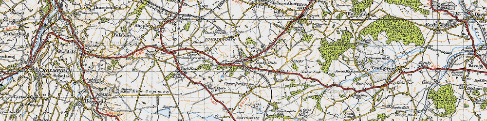 Old map of Denby Dale in 1947