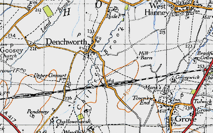 Old map of Denchworth in 1947
