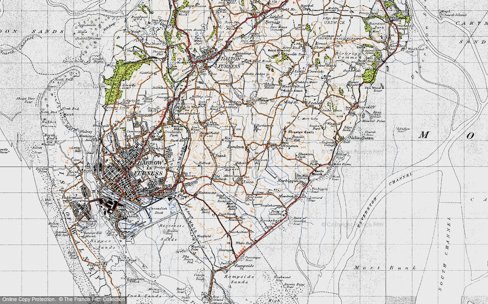 Old Map of Dendron, 1947 in 1947