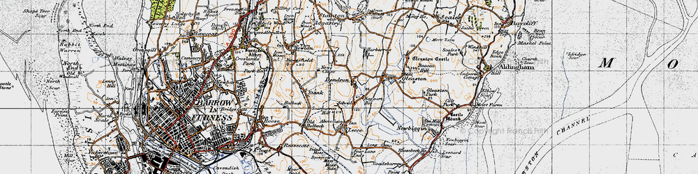 Old map of Dendron in 1947