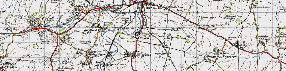 Old map of Denford in 1946