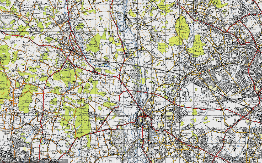 Old Map of Denham, 1945 in 1945