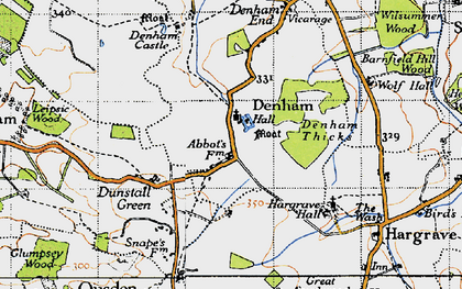 Old map of Denham Castle in 1946