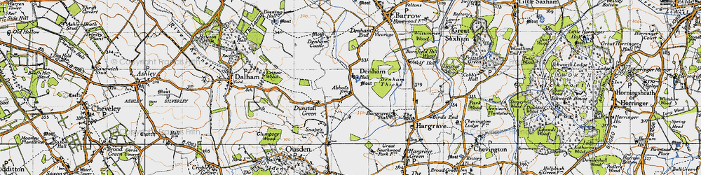 Old map of Denham Castle in 1946