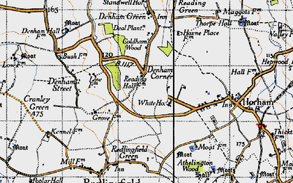 Old map of Denham Corner in 1946