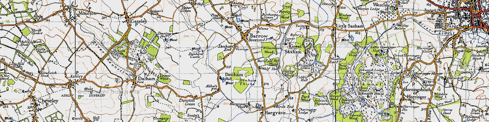 Old map of Denham End in 1946